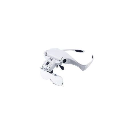 Lupa con luz manos libres, diadema Lupen con 2 luces LED para lectura de ocio, 5 lentes intercambiables (de 1,0x a 3,5x).