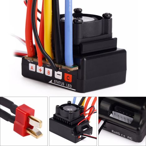 Contrôleur de Vitesse Moteur Brushless Capté 80A Haute Qualité pour Voiture Camion (1/5)