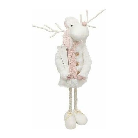 Figurine de renne rose de 76 cm sur pieds télescopiques (1/2)