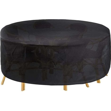Runde Gartenmöbelabdeckung, wasserdichte 210D Oxford-Gartenmöbelplane, Schutzhüllen für runde Tische, Gartenmöbel (163 x 84 cm) (1/5)