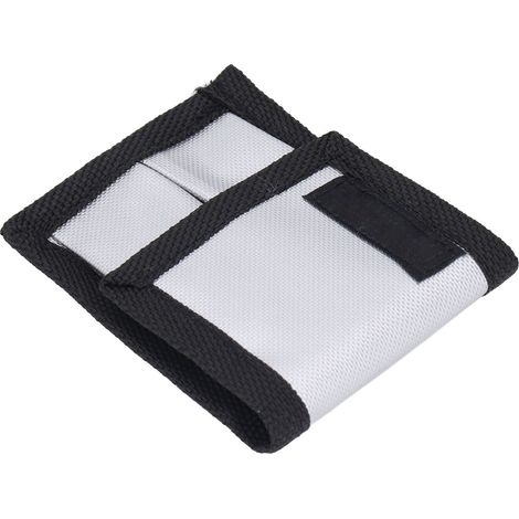 Housse de transport pour batteries, contient 2 piles, résistante aux éclaboussures et ignifuge, sac de rangement avec crochet arrière et fermeture auto-agrippante (1/5)