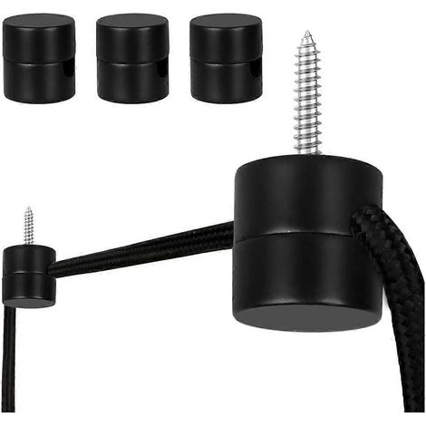 Lot de 3 crochets de plafond pour suspensions lumineuses, crochets de plafond, noirs. (1/5)