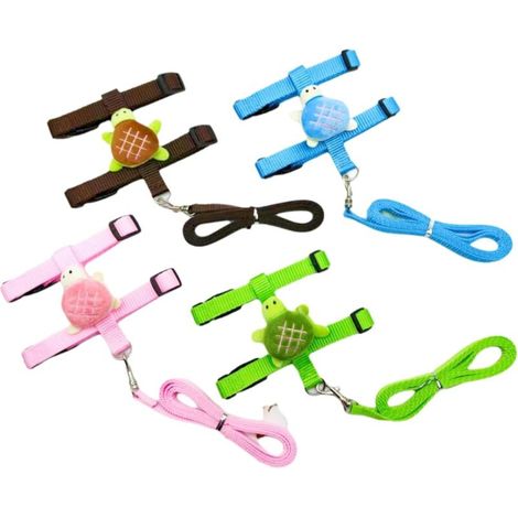 Set mit 4 verstellbaren Haustiergeschirren inklusive Leine, für Kaninchen, Katzen, kleine Hunde und andere Kleintiere (1/5)