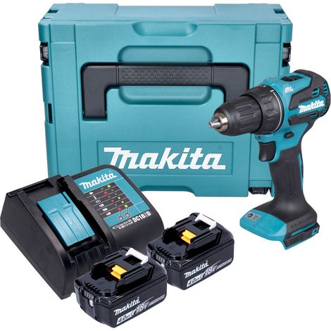 Taladro atornillador a batería Makita DDF 490 SMJ 18 V 65 Nm 1/2" sin escobillas + 2 baterías de 4,0 Ah + cargador + Makpac (1/5)