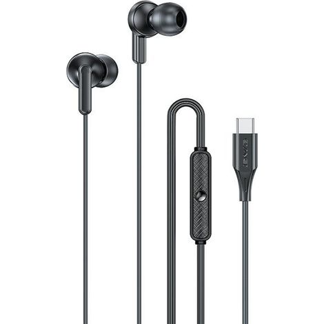 Cuffie stereo AWEI PC-25T nere con connessione USB-C