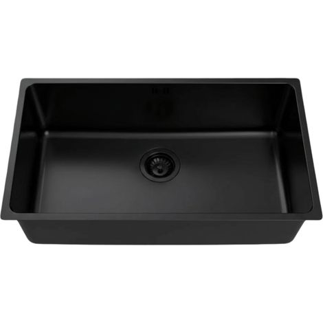 Essebagno Inoxa lavello 1 vasca grande 76x44 in acciaio inox nero