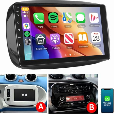 9" pour Mercedes-Benz Smart Forfour Fortwo 453 (2014-2019) Carplay GPS RDS WIFI A 1+32G