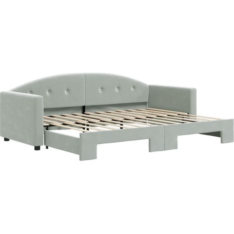 Maison Exclusive - Tagesbett Ausziehbar Hellgrau 80x200 cm Samt