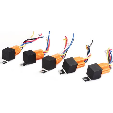 DOLASO YD131 5er-Pack 5-poliges 12-V-40-A-Autorelais mit Draht (1/4)