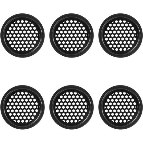 6 rejillas de ventilación redondas de acero inoxidable de 53 mm - Rejilla de ventilación discreta para armarios y puertas (1/5)