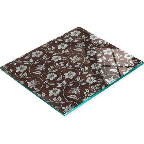 Dekoratives Servierbrett aus Glas mit Blumenmuster, 60 x 52 cm (1/5)