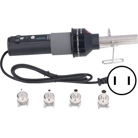 Kit 6 pièces pistolet à air chaud portable standard GJ-8018LCD, 110V version américaine, outil thermique multifonction (1/5)