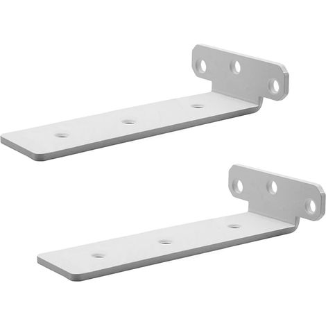Support d'étagère mural métal blanc 20 cm,lot de 2 équerres en L à angle droit (1/5)