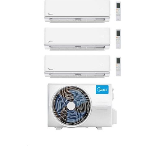 Midea Climatizzatore Trial Split serie Elegance 18+18+18 con M5OE-42HFN8-Q Inverter R 32 Wi-Fi optional Classe A++