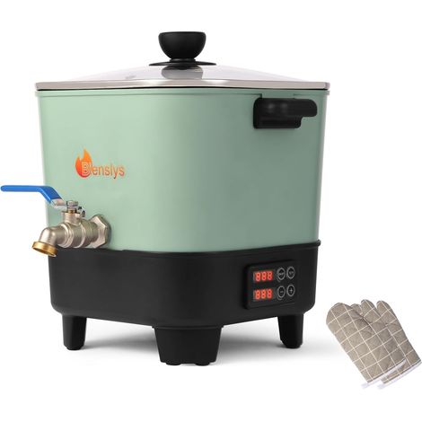 6,5L Fondeur de Cire électrique pour Bougies et savons – Panneau de température numérique avec Bec verseur, revêtement antiadhésif, Fond en V pour Un coulage et Un Nettoyage faciles (1/5)