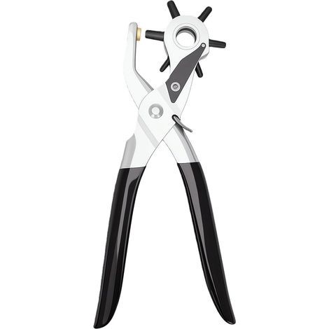 Pince perforatrice rotative multifonction pour cuir -6 trous - Poignée ergonomique - Ceinture robuste pour portefeuille (1/5)
