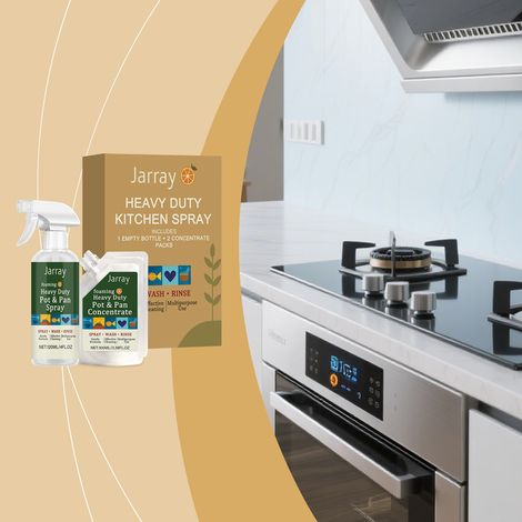 Kitchen cleaning kit for everyday household use, gently and conveniently removes grease and stains, leaving kitchens clean and fresh. Includes 120ml cleaning spray bottle + 2 x 100ml concentrated clea (1/5)