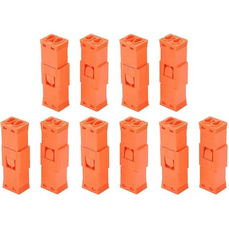 10 Stück Drahtverbinder OJ‑616 Doppelter orangefarbener Stecker-Buchsen-LED-Anschlussblock für Leuchten