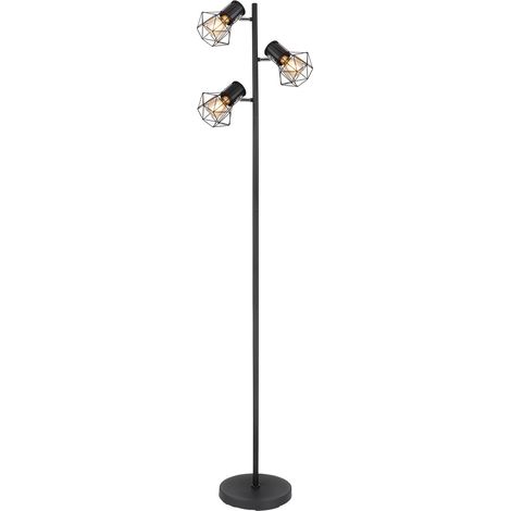Globo - lámpara de pie - Priska - negro - metal - E27 - 54017-3S (1/5)