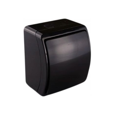 Interrupteur mural simple Koala IP44 Noir (1/5)