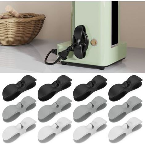 BUNTHAUS Câble Organisateur pour Appareils de Cuisine, 12 Pcs Organiseur de Cordon pour Appareils Électroménagers Auto-Adhésif Gomme Support de Cordon pour Petits Appareils Accessoires Cuisine Câble (1/4)