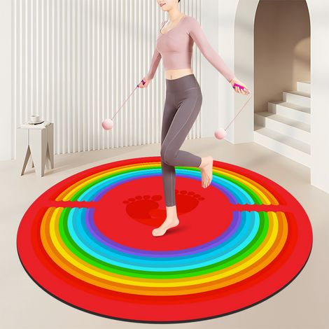 HSS-Tapis de gym à domicile, tapis absorbant les chocs et le bruit pour salles de sport,convient pour la corde à sauter et les exercices cardio - rond de 100 cm de diamètre-140x140cm