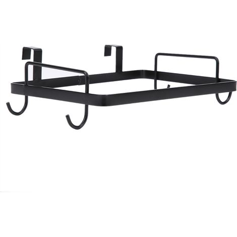 Support de rangement suspendu en fer pour sacs poubelle, accessoire de cuisine noir (1/5)