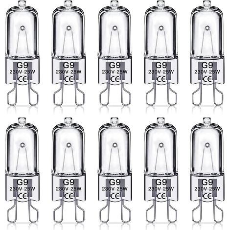 Ampoules halogènes G9 25 W, 230 V, lot de 10 (1/5)