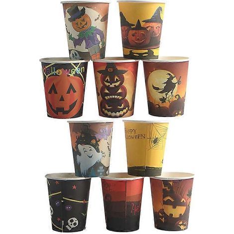 Lot de 20 gobelets en papier jetables pour Halloween (style aléatoire)-M (1/3)