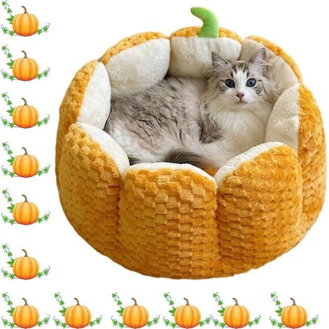 Citrouille Lit pour chat en polaire douce, lit chaud pour chats et chiens quatre saisons, lit général pour animaux de compagnie automne et hiver, matelas pour chien adapté aux chats et chiens (1/5)
