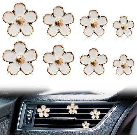 CCYKXA Set of 8 Car Air Freshener Clips for Car Vents - Unique Daisy Design - Car Air Freshener Clip - Easy Installation - Interior Decoration for Car Lounge