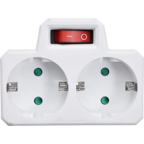 Adaptateur de prise à 2 voies avec interrupteur, convertisseur de prise multiple UE type européen (1/5)