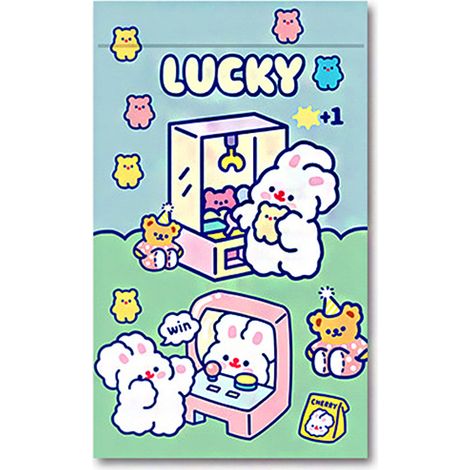 Sachet auto-adhésif PET résistant à l'usure, sans odeur, motifs mignons, réutilisable pour rangement, 22.3x13.5 cm (1/5)