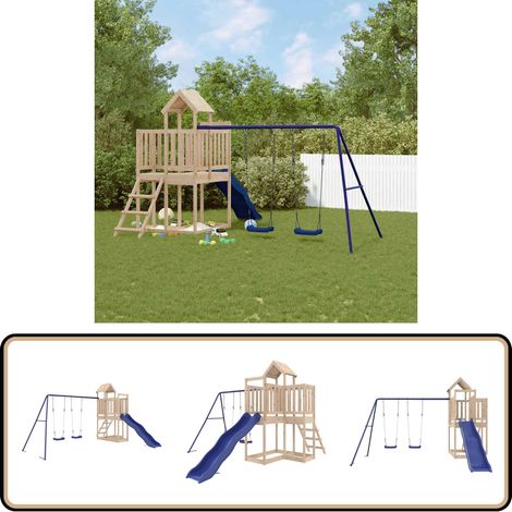Spielturm Massivholz Kiefer - Holzspielplatz - Spielturm - Kiefernholz - Kinderspielgeräte - Gartenspielplatz