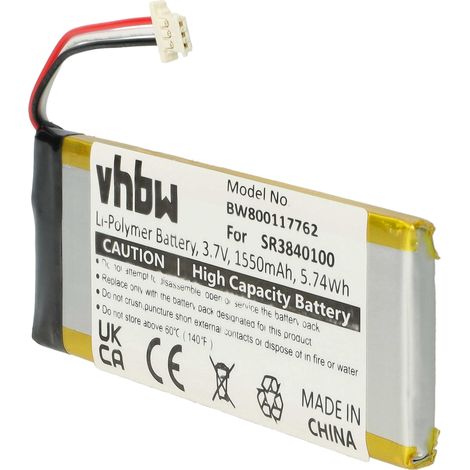 vhbw Akku kompatibel mit Becker BE B50, BE B40, professional.6 LMU GPS Navigation Navi (1550 mAh, 3,7 V, Li-Polymer)