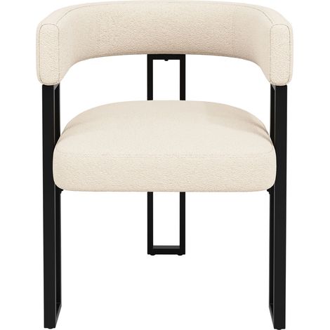 Paire de chaises salle à manger peau d’agneau premium dossier courbé,chaise maquillage ergonomique luxe contemporain,beige/marron. (1/5)