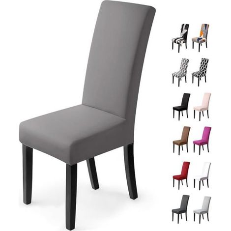 Housse de Chaise Décor 4 Pièces Housse Chaise Extensible Couverture de Chaise Spandex élastique Paquet de 4 PROTECTION DES COUTEAUX (1/5)