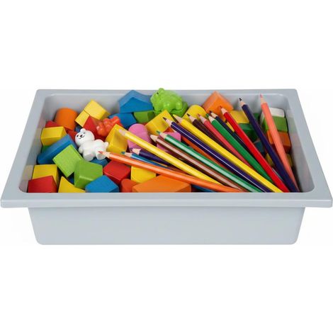 Bac de jeu Outdoor+ - Accessoires pour meubles de jeu d'extérieur, cuisine et table de boue - Insert pour sable, eau et idées de jeu - Environ 6-7 litres - Gris (1/5)