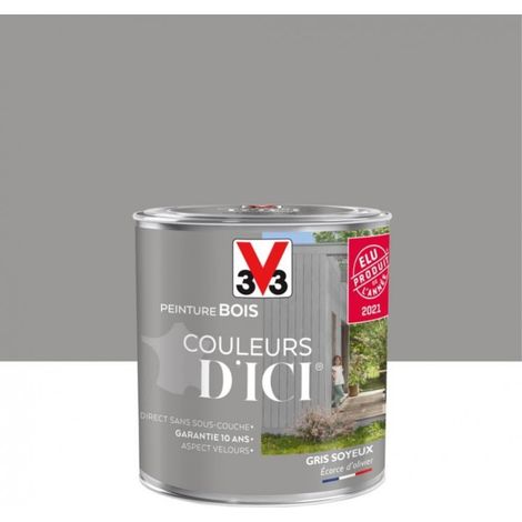 Peinture bois V33 Couleurs d'ICI Gris soyeux 0,5 L