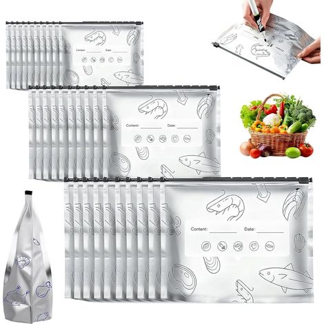 30 Aufbewahrungsbeutel aus Aluminiumfolie mit Reißverschluss und Aluminiumdeckel (1/5)