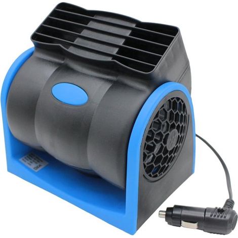 Ventilador para coche de 12 V，ventilador de refrigeración portátil azul con enchufe para encendedor de cigarrillos (1/4)