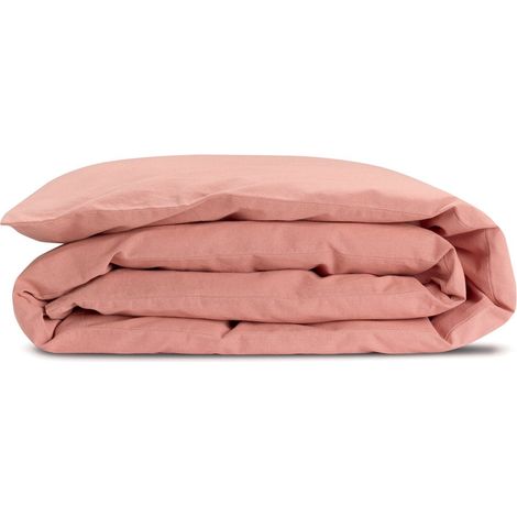 Housse d'édredon en pur coton lavé pour chambre, coloris Blush, 85 x 200 cm - PANGIVO (1/2)
