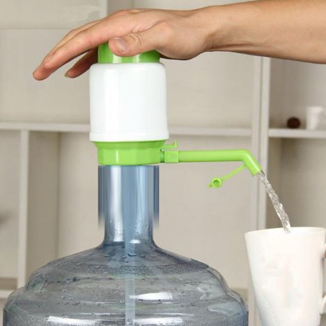 Pompe à eau manuelle en plastique, fontaine à pression, distributeur vert et blanc (1/5)