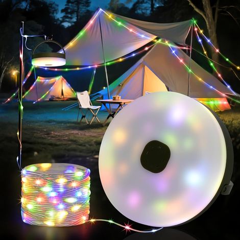 Guirlande lumineuse 2 en 1 avec chargement et rangement USB, mètre ruban LED pour le camping, 10 mètres - AquaForge (1/5)