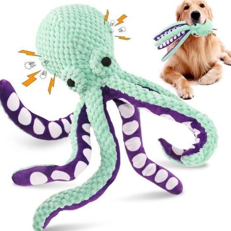 Jouet en peluche anti-démolition pour animal de compagnie, son coule, compagnon d'ennui, pieuvre, grand et petit chien, maison (1/4)