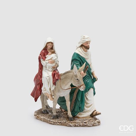 EDG Enzo De Gasperi Natività Natalizia H32x29x20 cm Verde Rosso – Decorazione di Natale (1/5)
