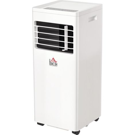 Climatiseur portable 3 en 1 (7000 BTU) : refroidissement, déshumidification et ventilation. Télécommande, minuterie 24 h, 2 vitesses, pour 10 à 26 m², blanc.
