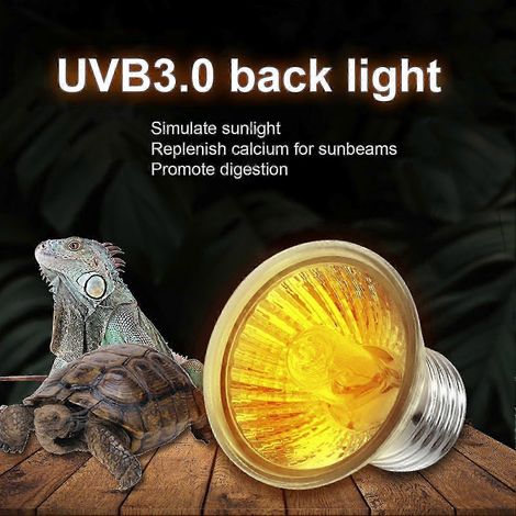 Lámpara solar UVB 3 en 1 para reptiles (lagartos y tortugas) con bombilla de calcio. (1/4)