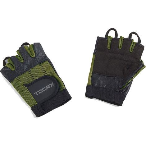 Guanti palestra - Pelle / Spandex / Pelle scamosciata - verde L - Verde