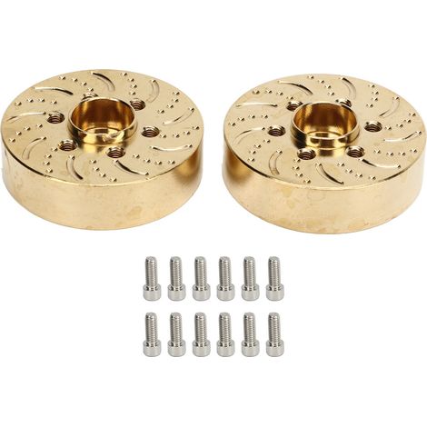 2 Pièces Contrepoids en Laiton 1.9-2.2 Pouces pour Voiture RC Crawler, Adaptateur de Moyeu Hex, Pièces de Mise à Niveau 15mm (1/5)